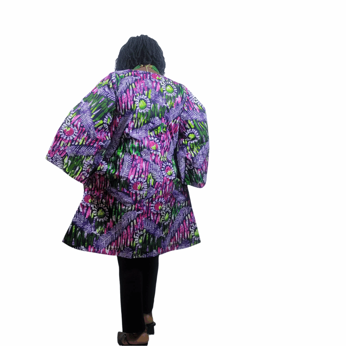 Colorful Kimono  cover with a plash of pink - Image 2