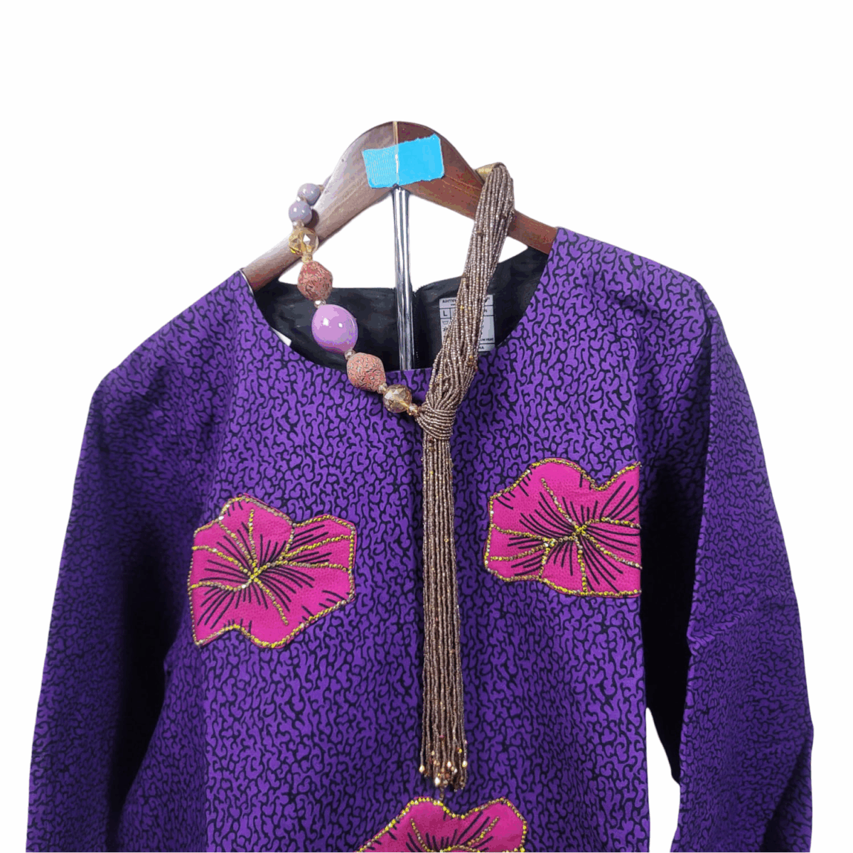 Purple Dress, with Yellow or Pink Flower, Embellished with rhinestones, fully lined inside - Image 7