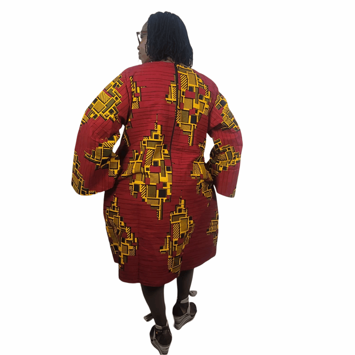 Beautiful, Red Patterned , Print Dress - Image 2