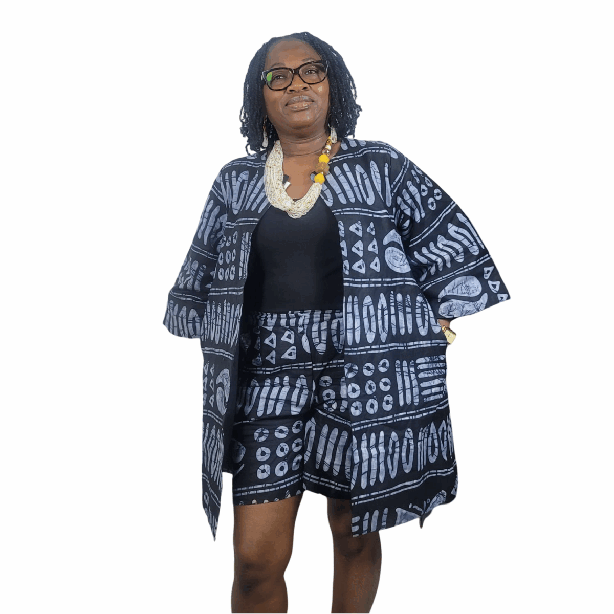 2-Piece women clothes, Shorts and Kimono to Match