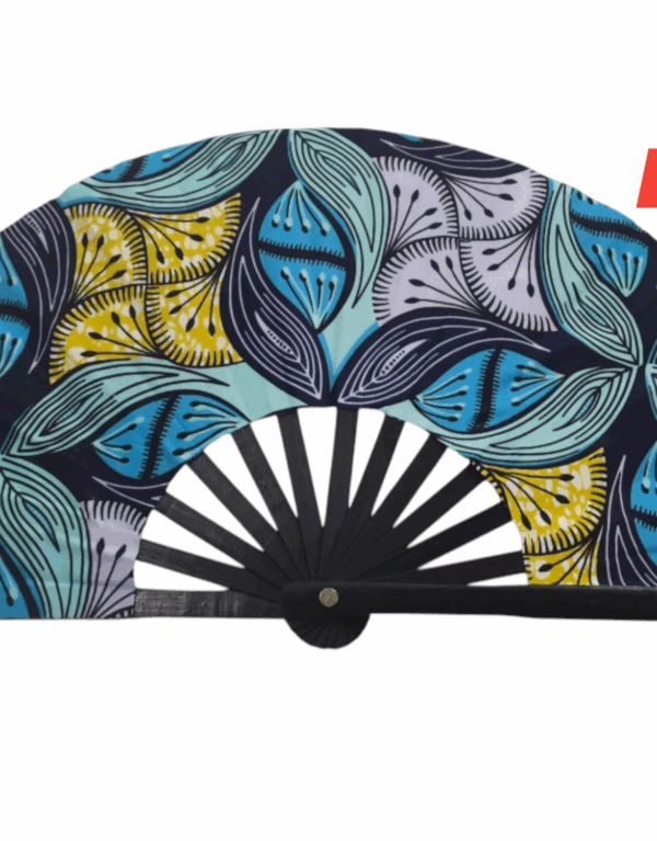 Ravn Fans, 13inches long, comes in 4 different vibrant colors, made of African print fabric with wooden ribs. never miss out on the dance floor, where them fans at?