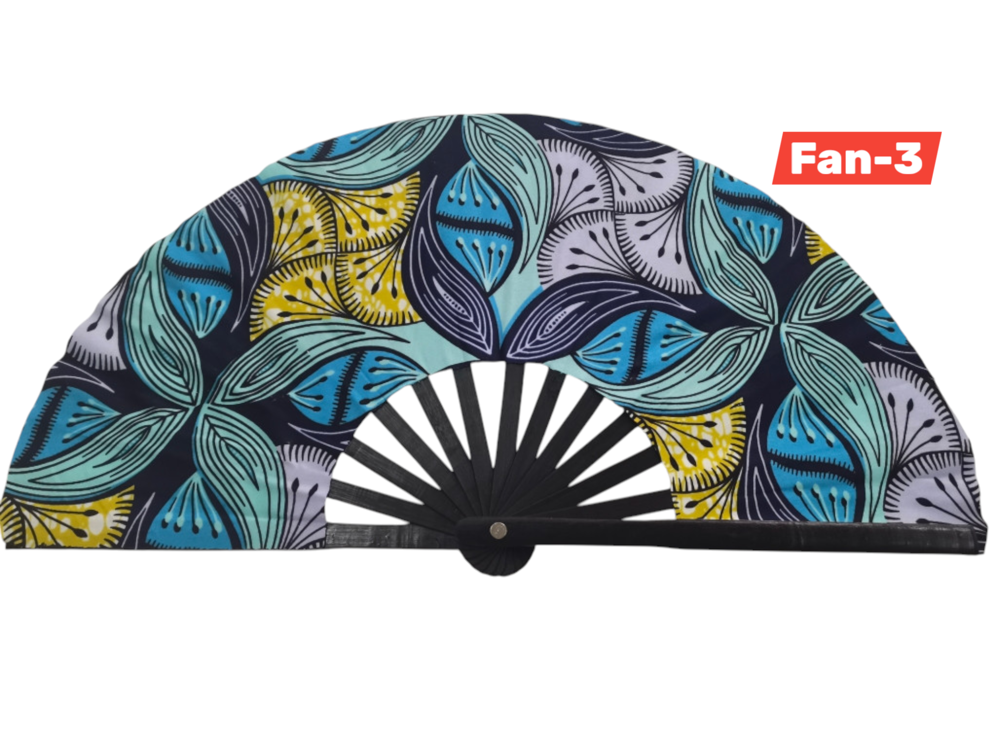 Ravn Fans, 13inches long, comes in 4 different vibrant colors, made of African print fabric with wooden ribs. never miss out on the dance floor, where them fans at?