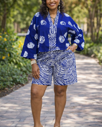 Hi-Lo, 100% cotton  Print Fabric,  Short/Top Set (S, M, L)